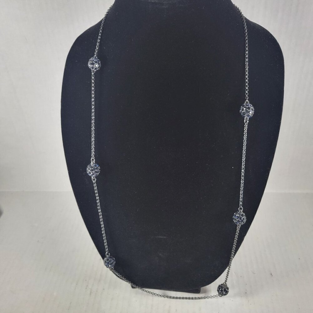 Monet Vintage Classic Elegant Sophisticated Crystal Fireball Bead 32" Necklace